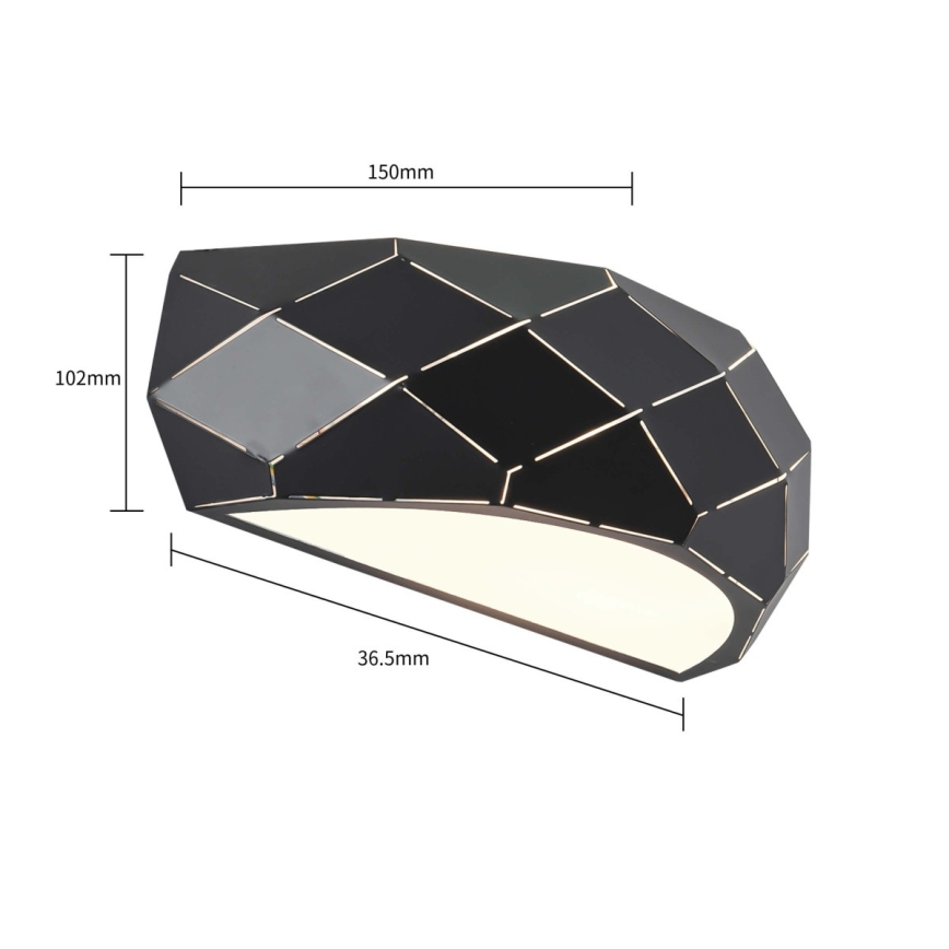 Επιτοίχιο φωτιστικό REUS 1xE27/40W/230V μαύρο