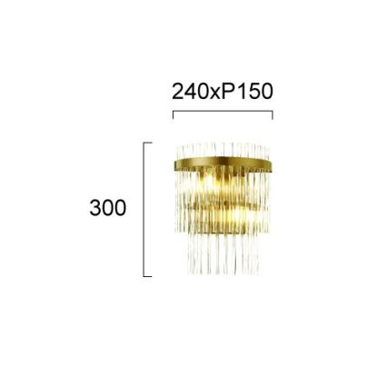 Επιτοίχιο φωτιστικό SABRINA 2xE14/40W/230V χρυσό