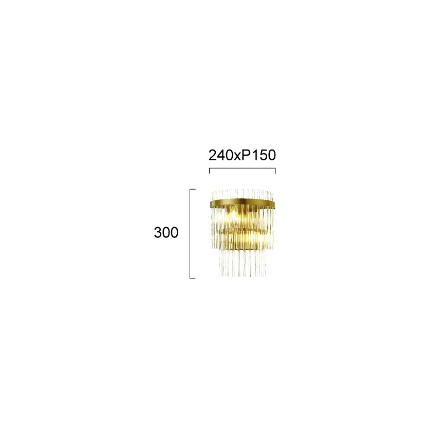 Επιτοίχιο φωτιστικό SABRINA 2xE14/40W/230V χρυσό