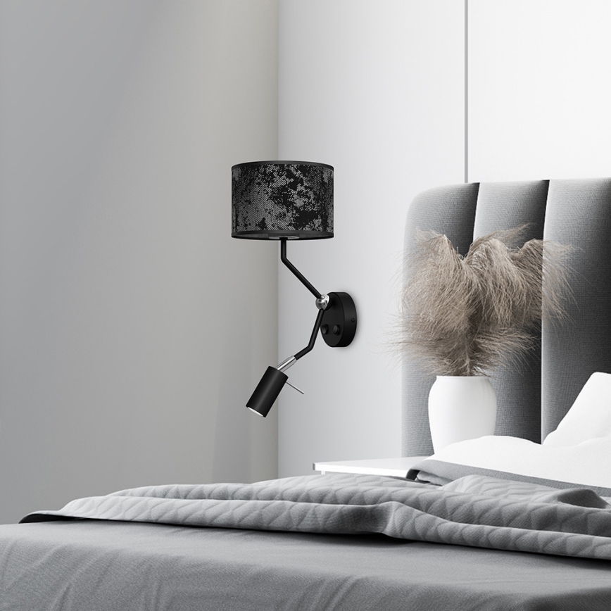 Επιτοίχιο φωτιστικό SATINO 1xE27/40W/230V + 1xGU10/MR11/7W μαύρο/γκρι