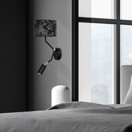 Επιτοίχιο φωτιστικό SATINO 1xE27/40W/230V + 1xGU10/MR11/7W μαύρο/γκρι