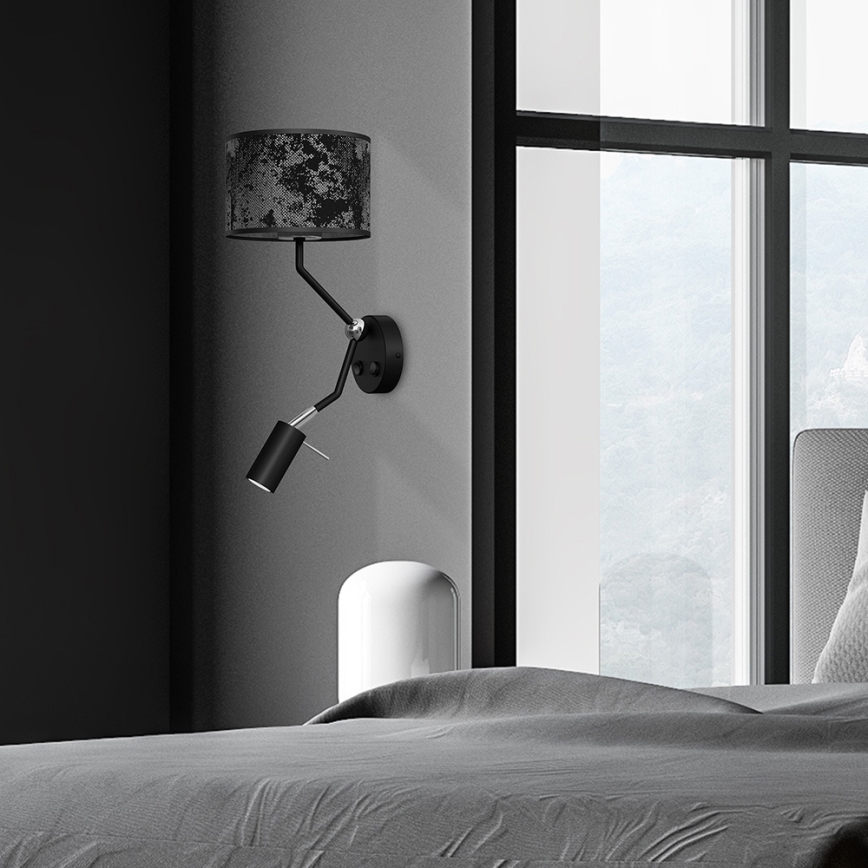 Επιτοίχιο φωτιστικό SATINO 1xE27/40W/230V + 1xGU10/MR11/7W μαύρο/γκρι
