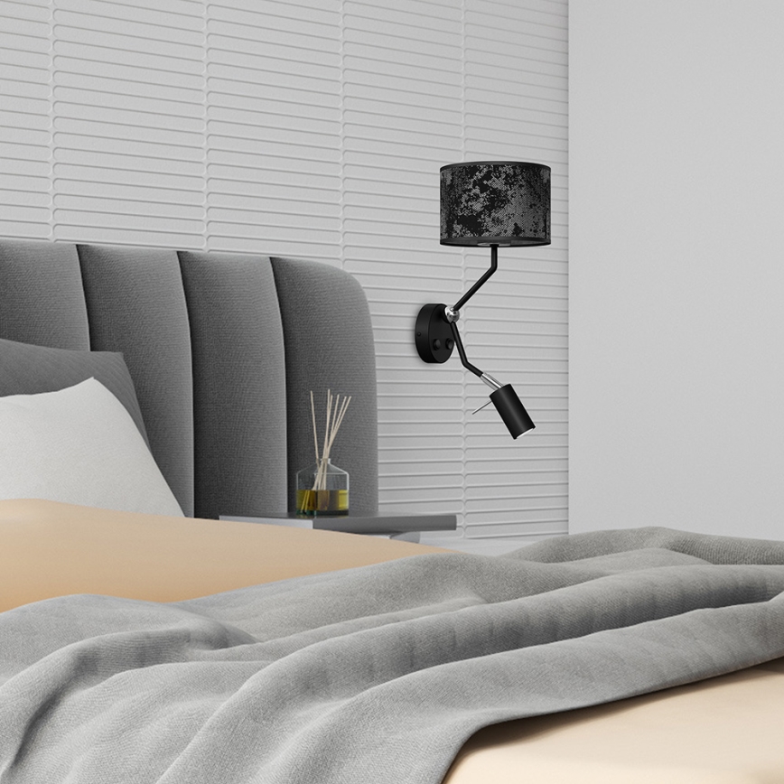 Επιτοίχιο φωτιστικό SATINO 1xE27/40W/230V + 1xGU10/MR11/7W μαύρο/γκρι