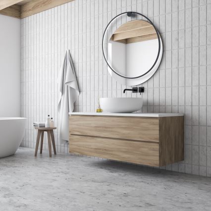 Επιτοίχιο φωτιστικό SATURNO LED/46W/230V διάμ. 80 cm IP44 μαύρο