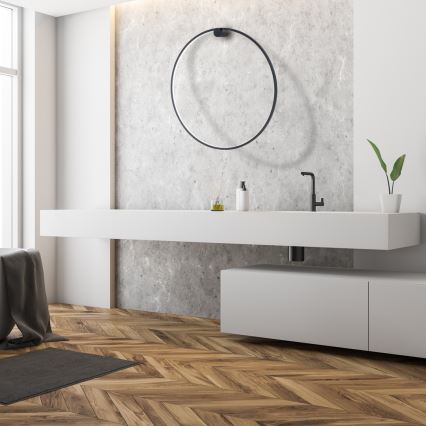 Επιτοίχιο φωτιστικό SATURNO LED/46W/230V διάμ. 80 cm IP44 μαύρο