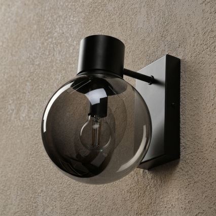 Επιτοίχιο φωτιστικό SFERIO 1xE14/5W/230V μαύρο/καπνιστό μαύρο