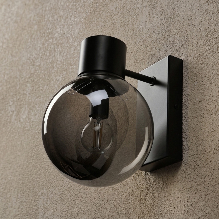 Επιτοίχιο φωτιστικό SFERIO 1xE14/5W/230V μαύρο/καπνιστό μαύρο
