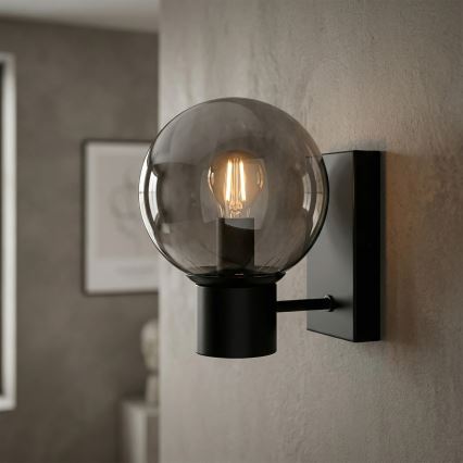 Επιτοίχιο φωτιστικό SFERIO 1xE14/5W/230V μαύρο/καπνιστό μαύρο