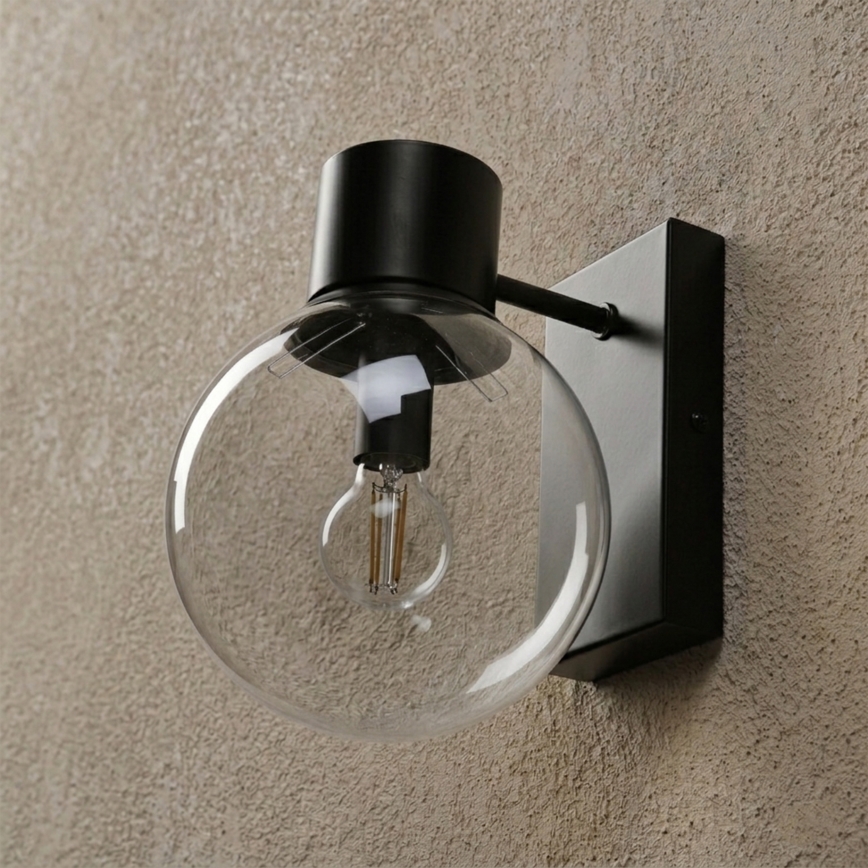 Επιτοίχιο φωτιστικό SFERIO 1xE14/5W/230V μαύρο/διάφανο
