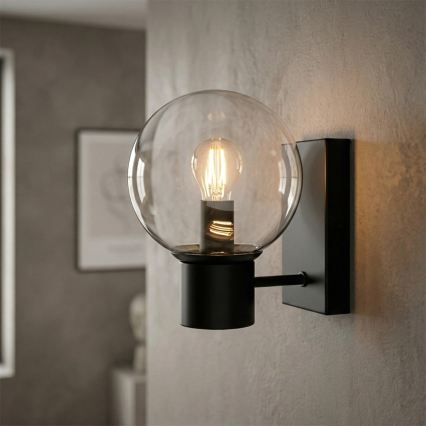 Επιτοίχιο φωτιστικό SFERIO 1xE14/5W/230V μαύρο/διάφανο