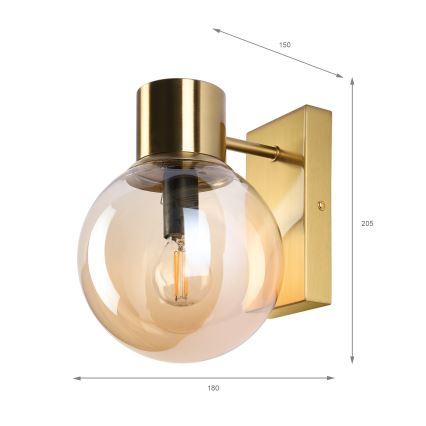 Επιτοίχιο φωτιστικό SFERIO 1xE14/5W/230V μπρούτζινο/καπνιστό μπεζ