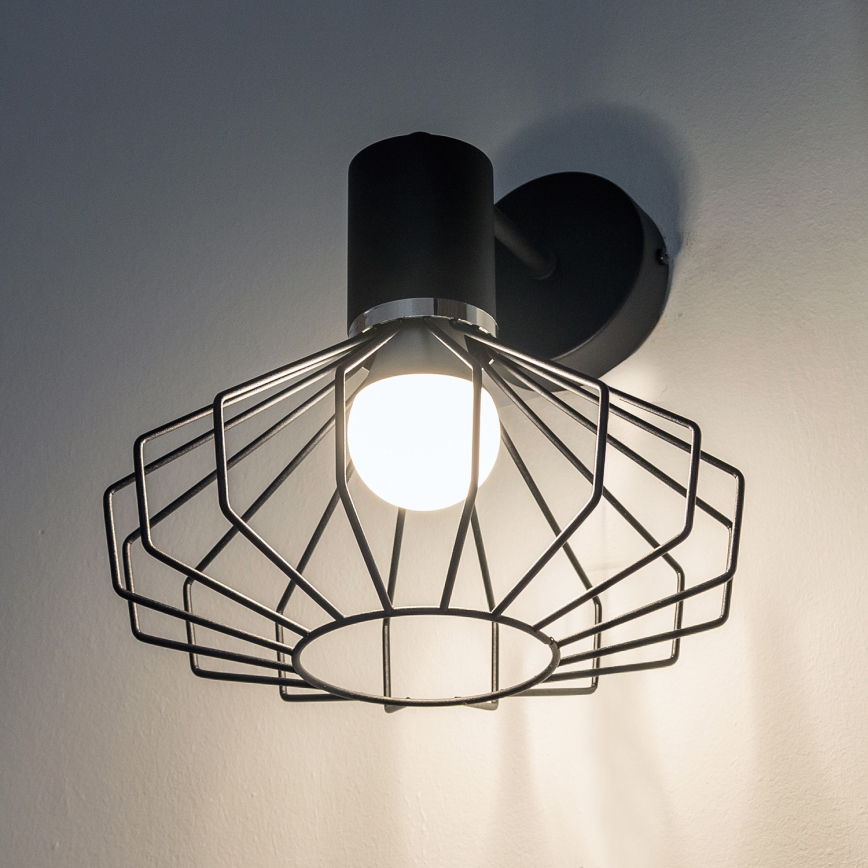 Επιτοίχιο φωτιστικό SOLANO 1xE27/15W/230V μαύρο/γυαλιστερό χρώμιο