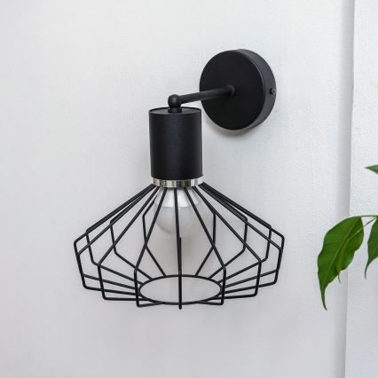 Επιτοίχιο φωτιστικό SOLANO 1xE27/15W/230V μαύρο/γυαλιστερό χρώμιο