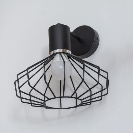Επιτοίχιο φωτιστικό SOLANO 1xE27/15W/230V μαύρο/γυαλιστερό χρώμιο