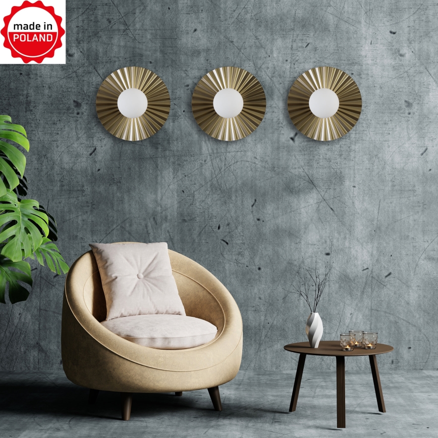 Επιτοίχιο φωτιστικό SUNPLISS 1xG9/10W/230V Ø 30 cm χρυσό/κρεμ