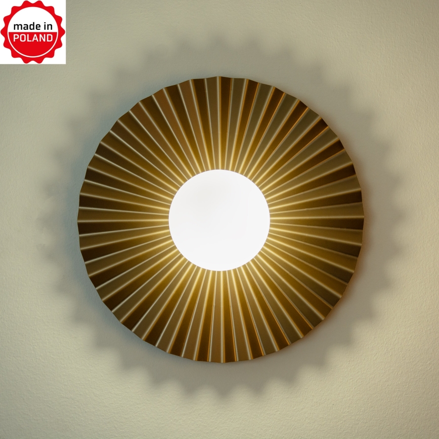 Επιτοίχιο φωτιστικό SUNPLISS 1xG9/10W/230V Ø 35 cm χρυσό/κρεμ