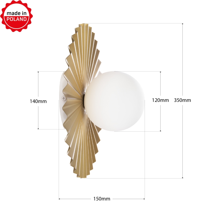 Επιτοίχιο φωτιστικό SUNPLISS 1xG9/10W/230V Ø 35 cm χρυσό/κρεμ