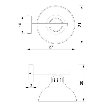Επιτοίχιο φωτιστικό SVEN 1xE27/15W/230V, απόχρωση κρεμ