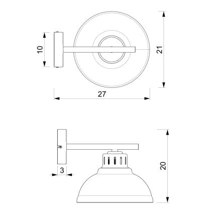 Επιτοίχιο φωτιστικό SVEN 1xE27/15W/230V μπορντό