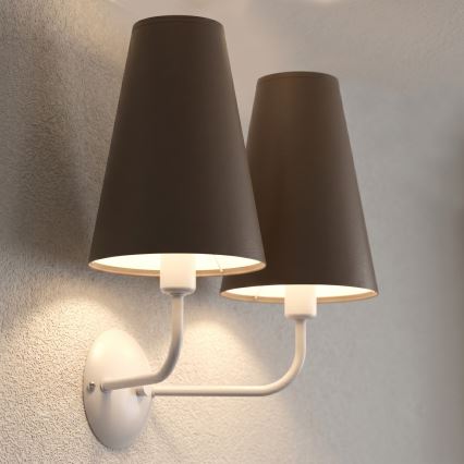 Επιτοίχιο φωτιστικό TORTOLA 2xE14/15W/230V καφέ/κρεμ