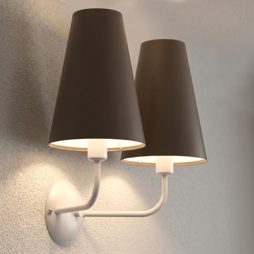 Επιτοίχιο φωτιστικό TORTOLA 2xE14/15W/230V καφέ/κρεμ