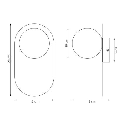 Επιτοίχιο φωτιστικό VIVA 1xG9/8W/230V μαύρο