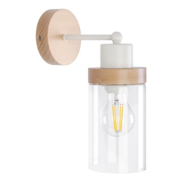 Επιτοίχιο φωτιστικό WOODNEST 1xE27/15W/230V πεύκο/κρεμ