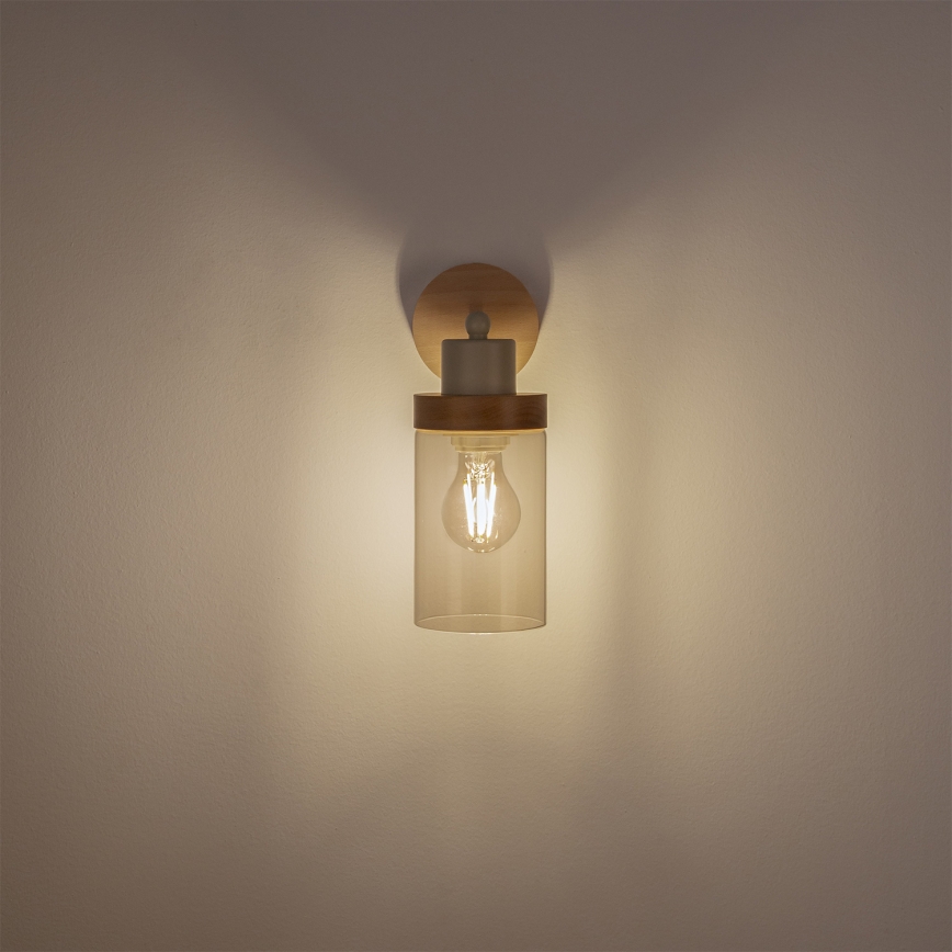 Επιτοίχιο φωτιστικό WOODNEST 1xE27/15W/230V πεύκο/κρεμ