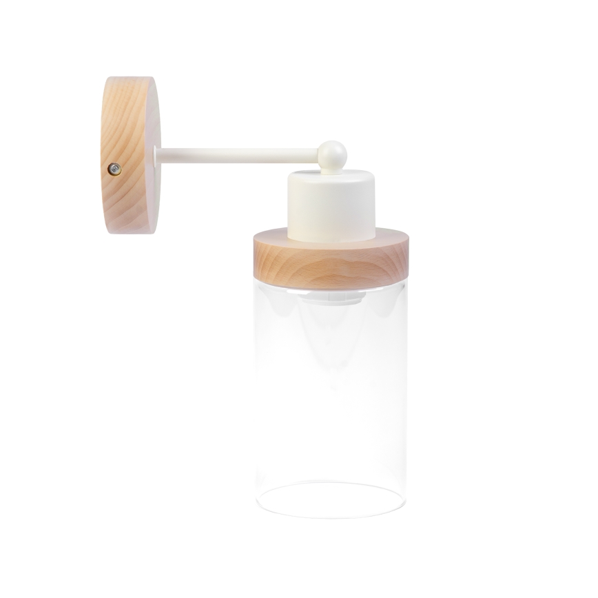 Επιτοίχιο φωτιστικό WOODNEST 1xE27/15W/230V πεύκο/κρεμ