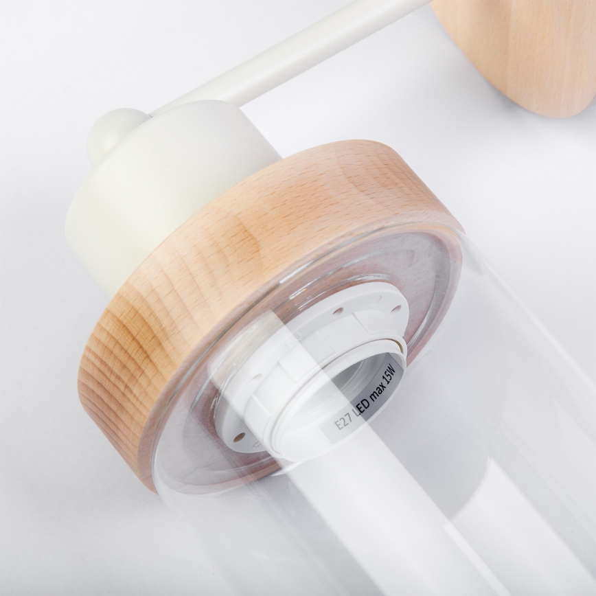 Επιτοίχιο φωτιστικό WOODNEST 1xE27/15W/230V πεύκο/κρεμ