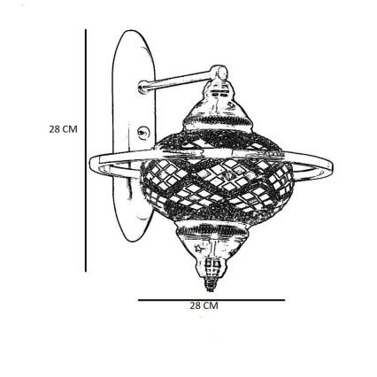 Επιτοίχιο φωτιστικό YENI 1xE27/40W/230V μπρονζέ