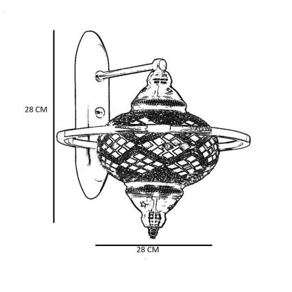 Επιτοίχιο φωτιστικό YENI 1xE27/40W/230V μπρονζέ