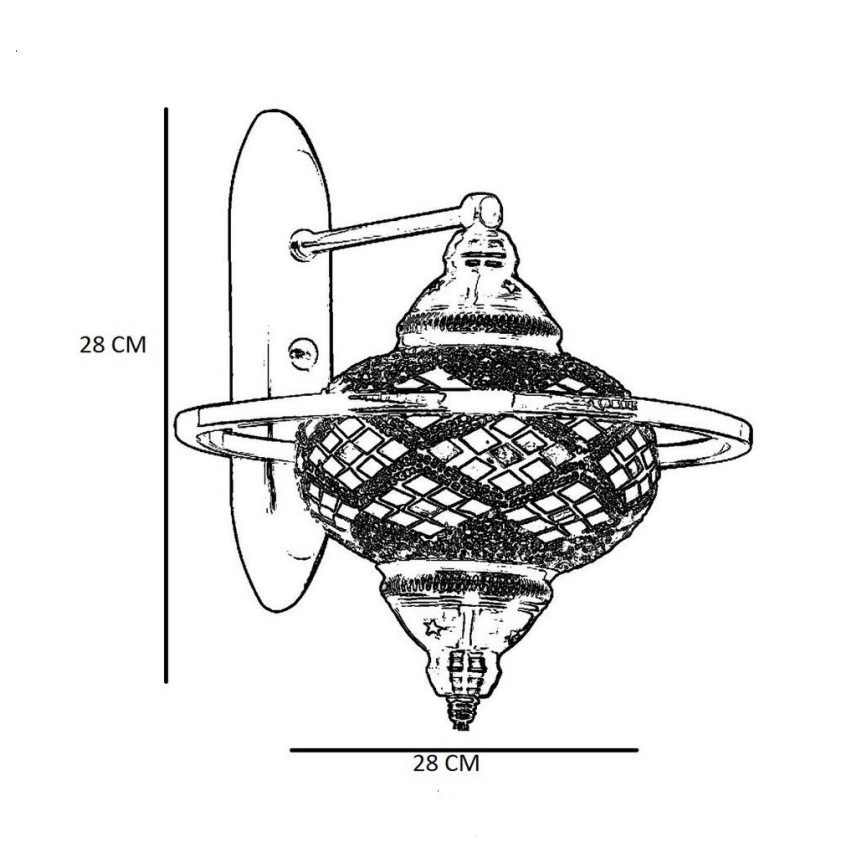 Επιτοίχιο φωτιστικό YENI 1xE27/40W/230V μπρονζέ
