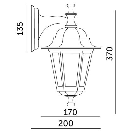 Επιτοίχιο φωτιστικό εξωτερικού χώρου 1xE27/60W/230V IP44 μαύρο