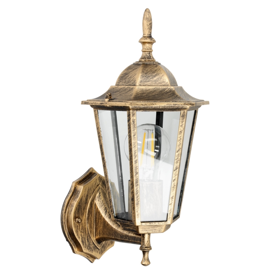 Επιτοίχιο φωτιστικό εξωτερικού χώρου 1xE27/60W/230V IP44 χρυσαφί