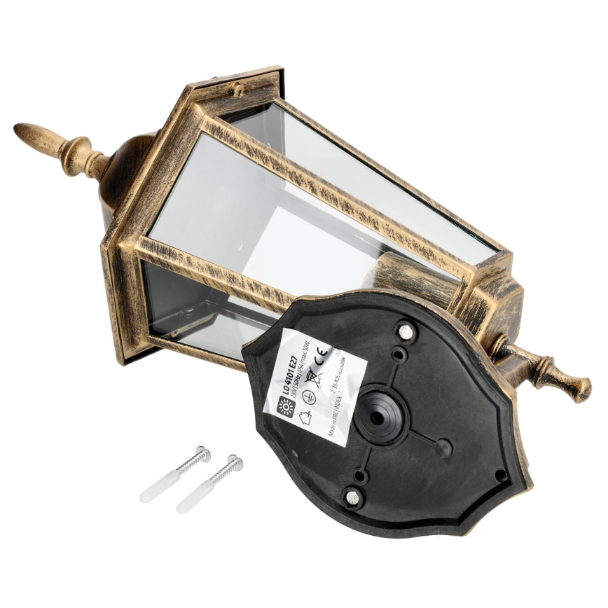 Επιτοίχιο φωτιστικό εξωτερικού χώρου 1xE27/60W/230V IP44 χρυσαφί