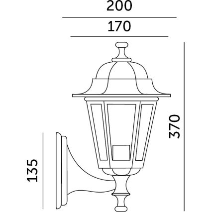 Επιτοίχιο φωτιστικό εξωτερικού χώρου 1xE27/60W/230V IP44 χρυσαφί