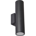 Επιτοίχιο φωτιστικό εξωτερικού χώρου 2xGU10/35W/230V IP54 στρογγυλό μαύρο