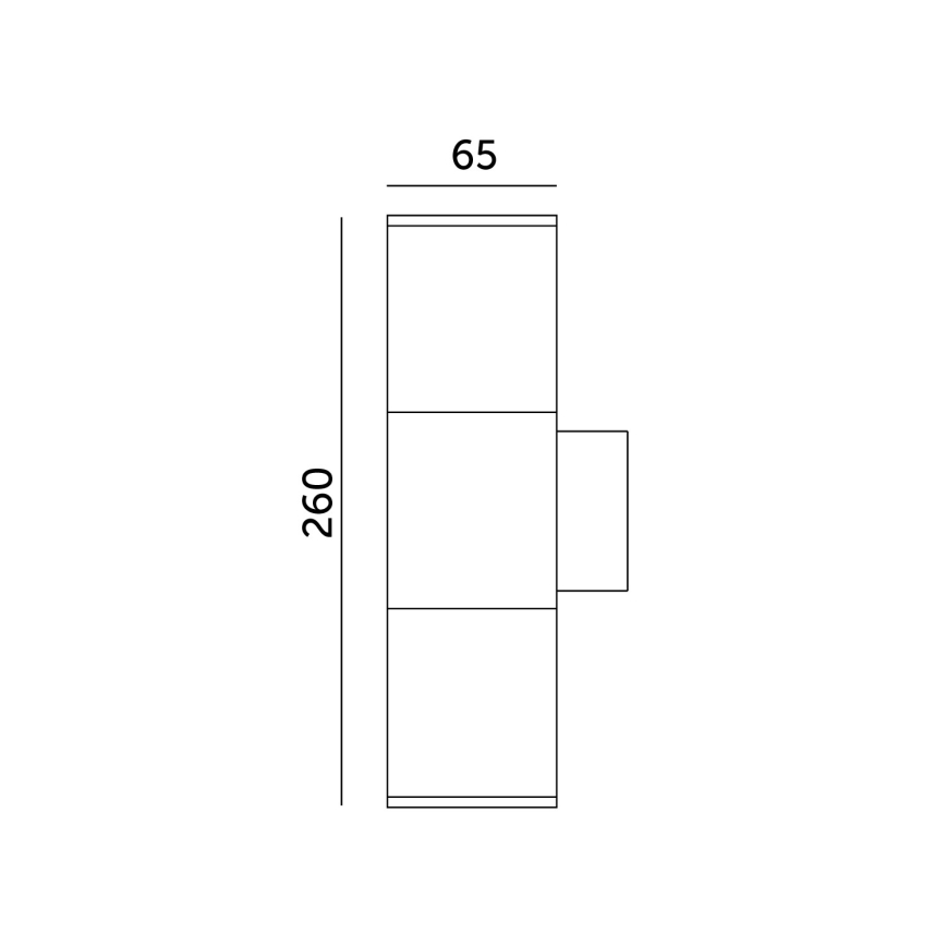 Επιτοίχιο φωτιστικό εξωτερικού χώρου 2xGU10/35W/230V IP54 στρογγυλό μαύρο