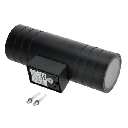 Επιτοίχιο φωτιστικό εξωτερικού χώρου 2xGU10/35W/230V IP54 στρογγυλό μαύρο