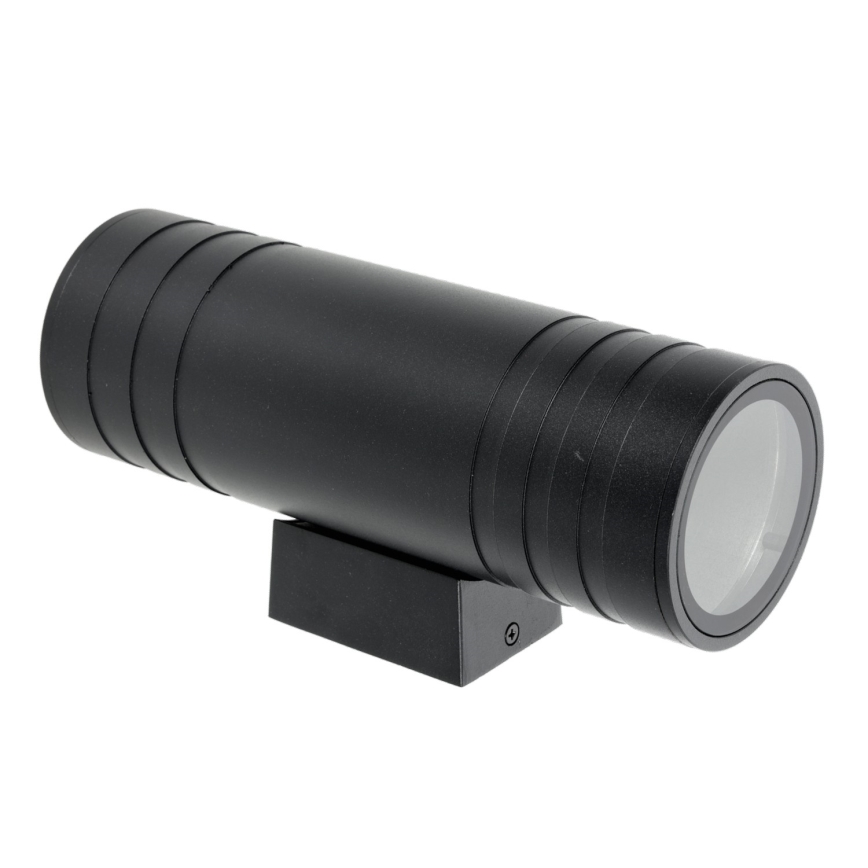 Επιτοίχιο φωτιστικό εξωτερικού χώρου 2xGU10/35W/230V IP54 στρογγυλό μαύρο