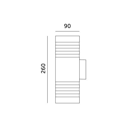Επιτοίχιο φωτιστικό εξωτερικού χώρου 2xGU10/35W/230V IP54 στρογγυλό μαύρο