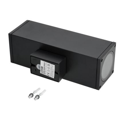 Επιτοίχιο φωτιστικό εξωτερικού χώρου 2xGU10/35W/230V IP54 γωνιακό μαύρο