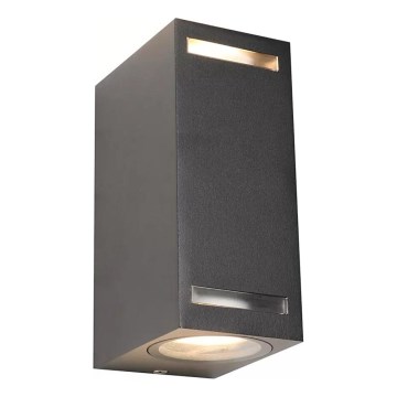 Επιτοίχιο φωτιστικό εξωτερικού χώρου FAVEIRA 2xGU10/7W/230V IP44 ανθρακί