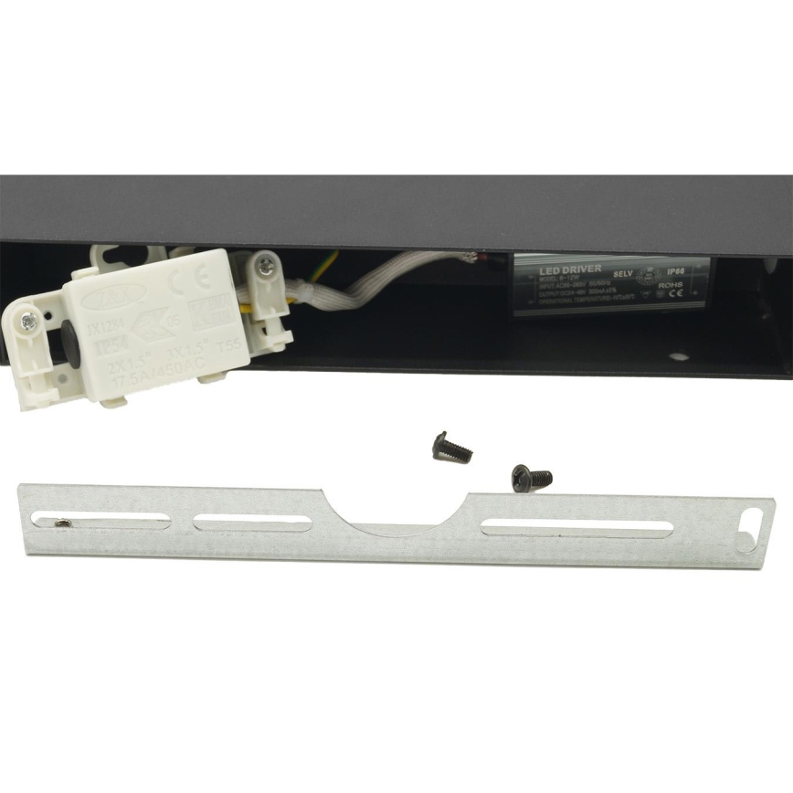 LED Flexible επιτοίχιο φωτιστικό εξωτερικού χώρου 2xLED/4W/230V IP54 30 cm μαύρο