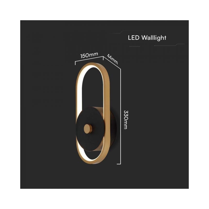 Επιτοίχιο φωτιστικό εξωτερικού χώρου LED LED/15W/230V IP54 4000K ορείχαλκος