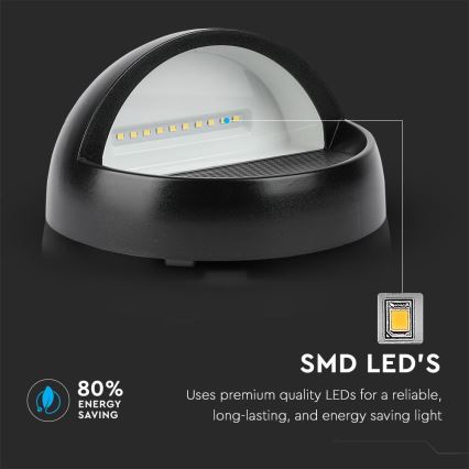 Επιτοίχιο φωτιστικό εξωτερικού χώρου LED LED/3W/230V 4000K IP65 μαύρο