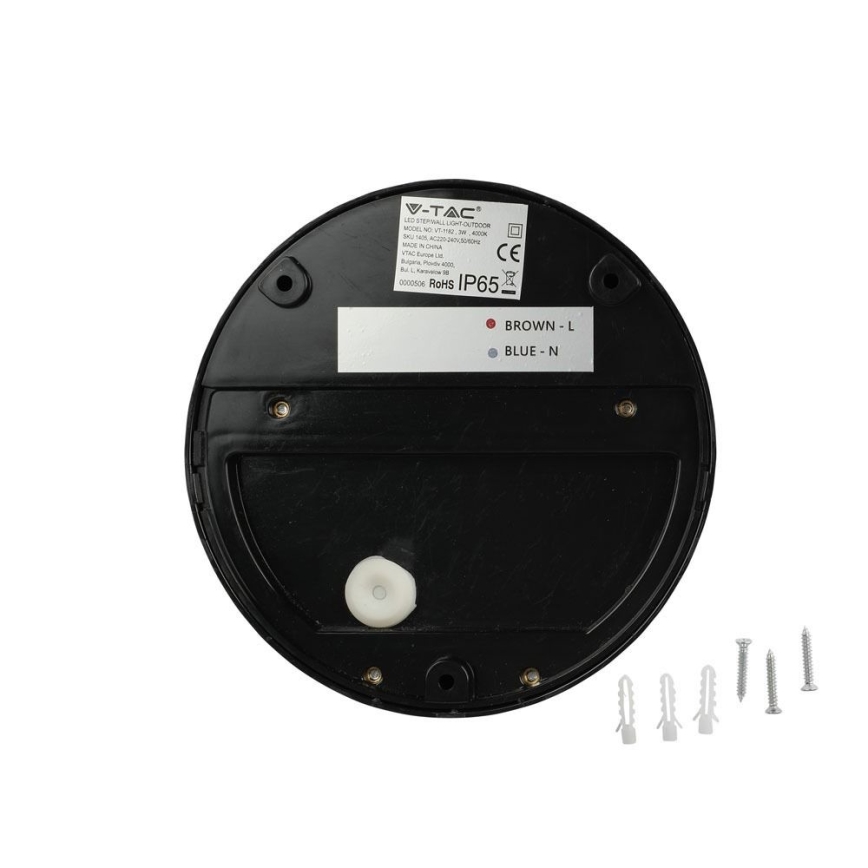 Επιτοίχιο φωτιστικό εξωτερικού χώρου LED LED/3W/230V 4000K IP65 μαύρο