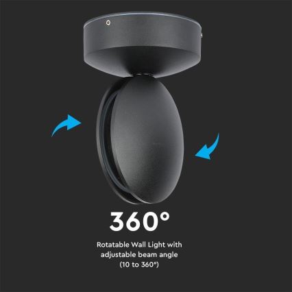 Επιτοίχιο εύκαμπτο φωτιστικό LED εξωτερικού χώρου LED/7W/230V 4000K IP65 μαύρο