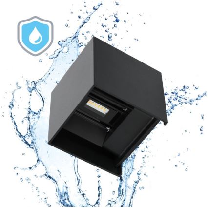 Επιτοίχιο φωτιστικό εξωτερικού χώρου LED QUERK 2xLED/3W/230V 3000K IP54 μαύρο